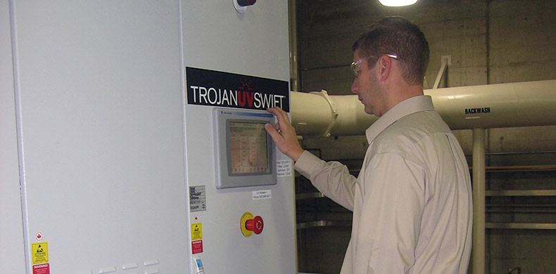 Operator looking at TrojanUVSwift control panel